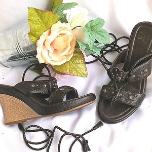 Laceup Wedge Sandals
